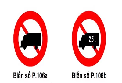 phân loại biển cấm xe tải
