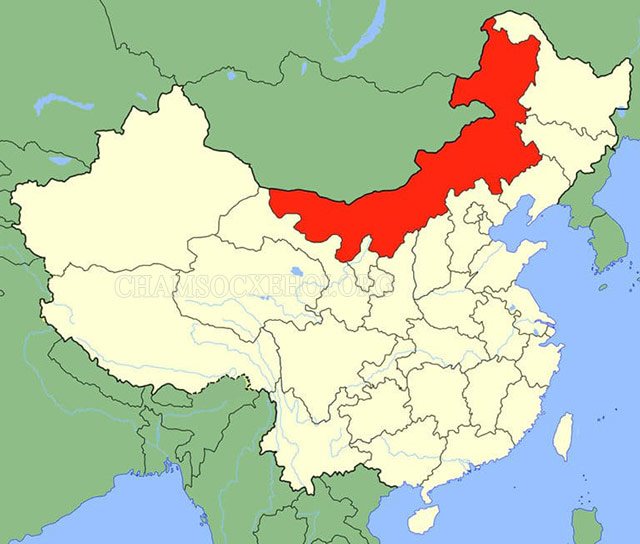 Khu tự trị Nội Mông (màu đỏ)