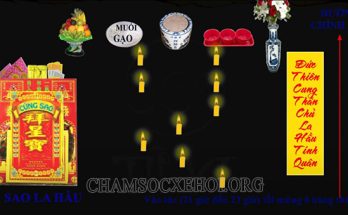 Sắp xếp các lễ vật trên bàn cúng phù hợp với từng sao