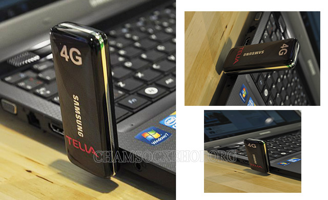 Mẫu USB modem LTE của Samsung mang nhãn hiệu Telia