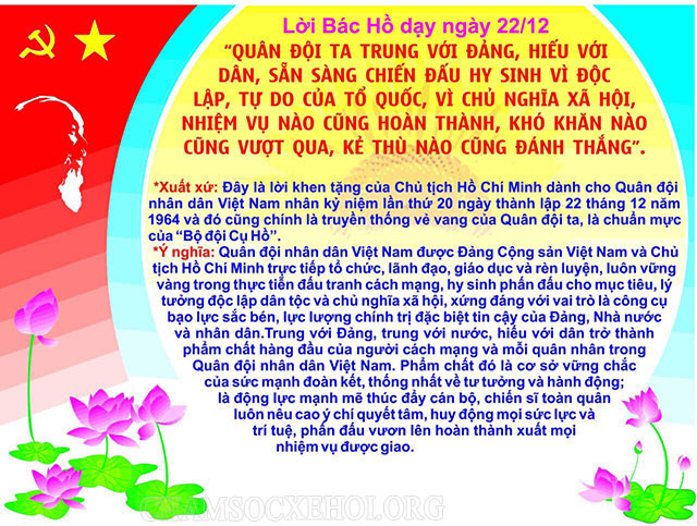Lời dạy của Hồ Chí Minh với Quân đội nhân dân Việt Nam