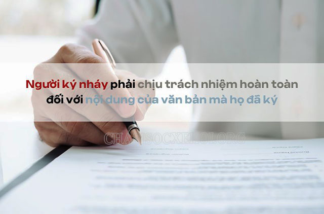 Trách nhiệm của người ký nháy
